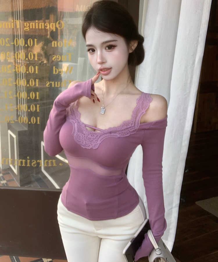 Sexy inside the ride slim enticement bottoming tops for women