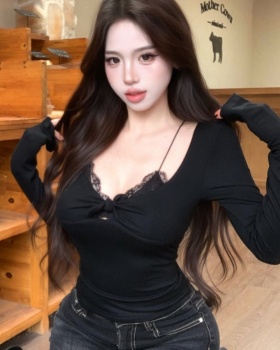 Slim enticement autumn T-shirt sexy spicegirl tops for women