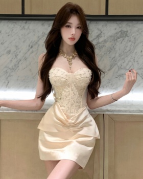 Package hip wrapped chest sexy sequins banquet dress