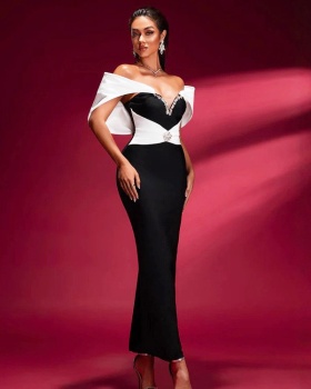 V-neck bandage dress long dress for women