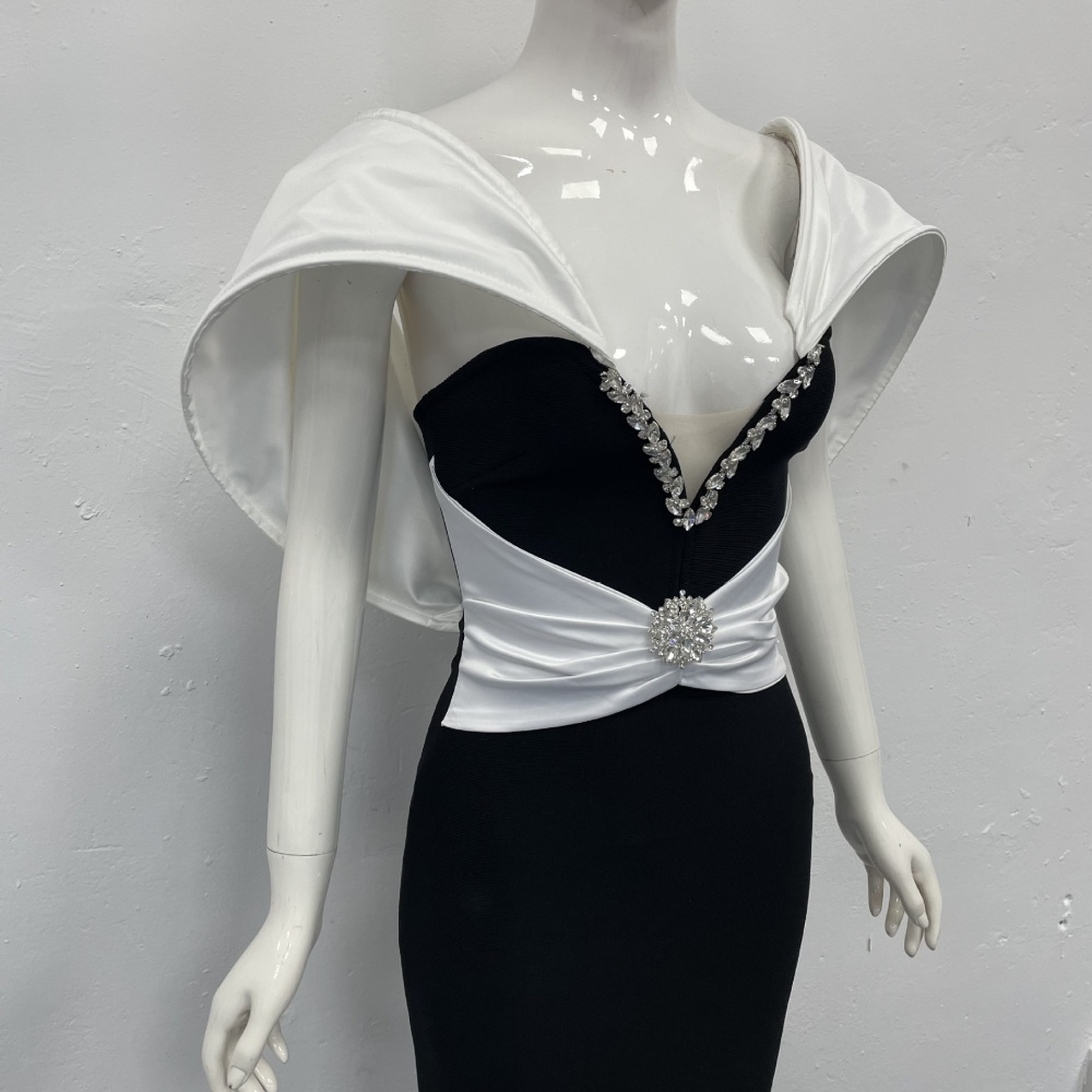 V-neck bandage dress long dress for women