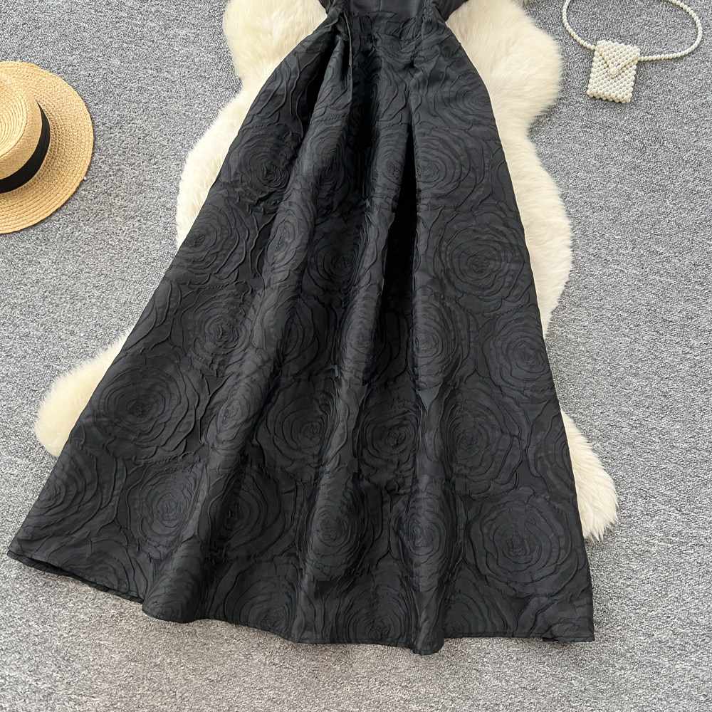 Jacquard France style long dress big skirt dress for women