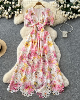 Romantic style France style dress bandage long dress for women