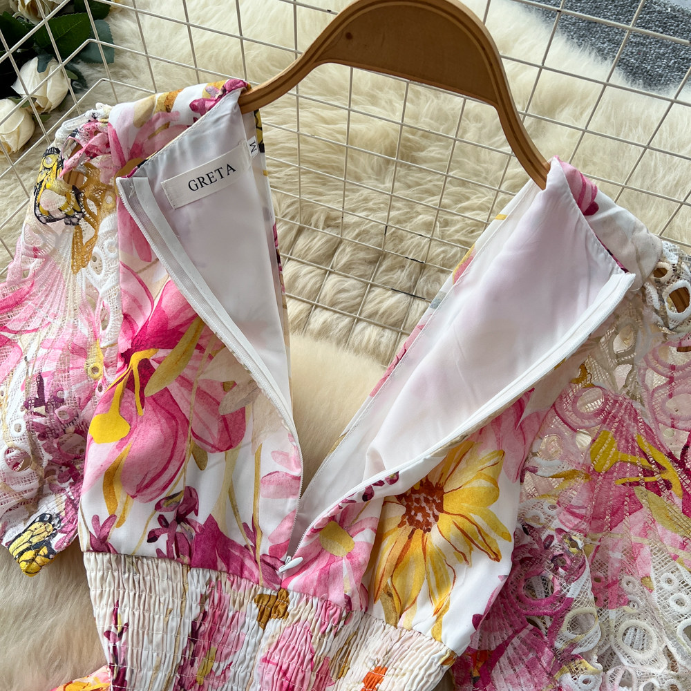 Romantic style France style dress bandage long dress for women