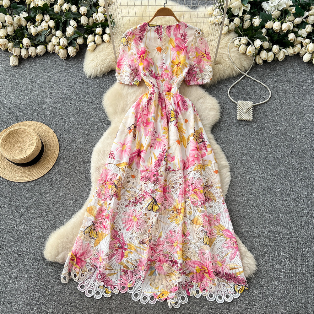 Romantic style France style dress bandage long dress for women