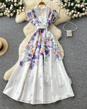 Summer elegant long dress vacation A-line dress for women