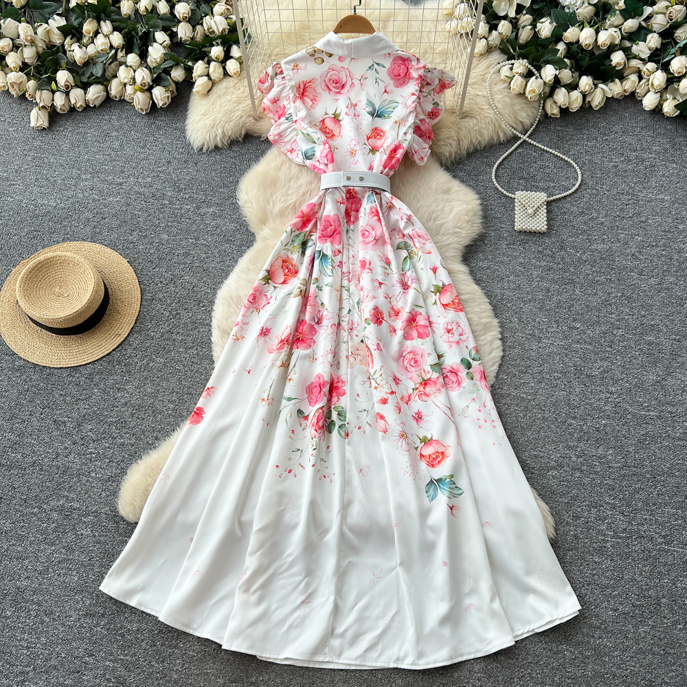 Summer elegant long dress vacation A-line dress for women
