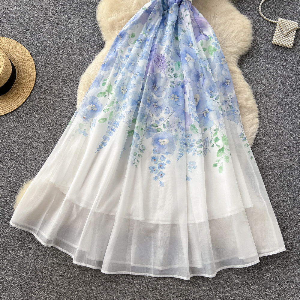 Short sleeve frenum dress temperament long dress for women