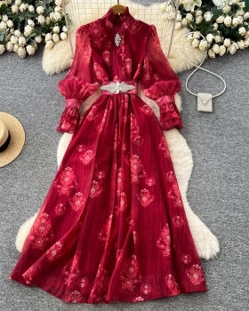 Summer France style long dress slim dress for women