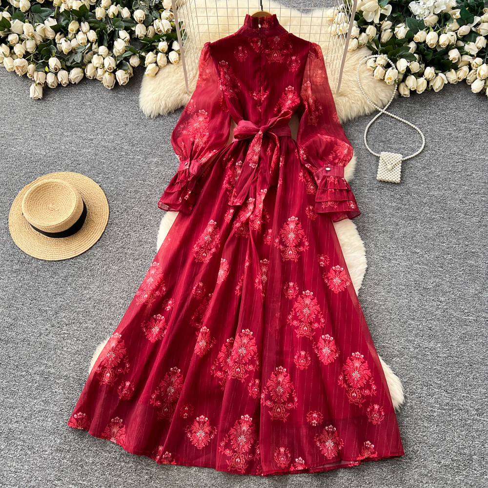 Summer France style long dress slim dress for women