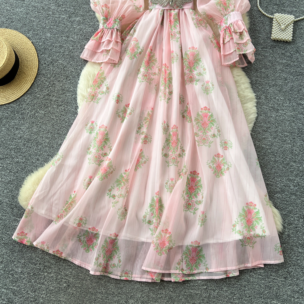 Summer France style long dress slim dress for women