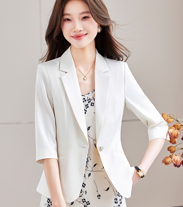 Fashion satin coat temperament summer business suit for women
