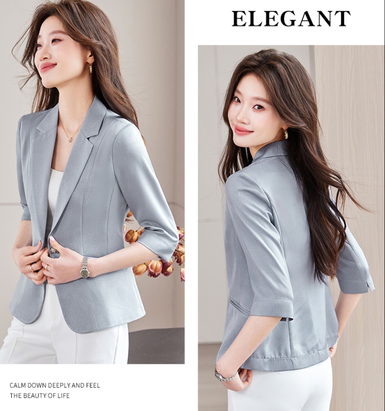Fashion satin coat temperament summer business suit for women