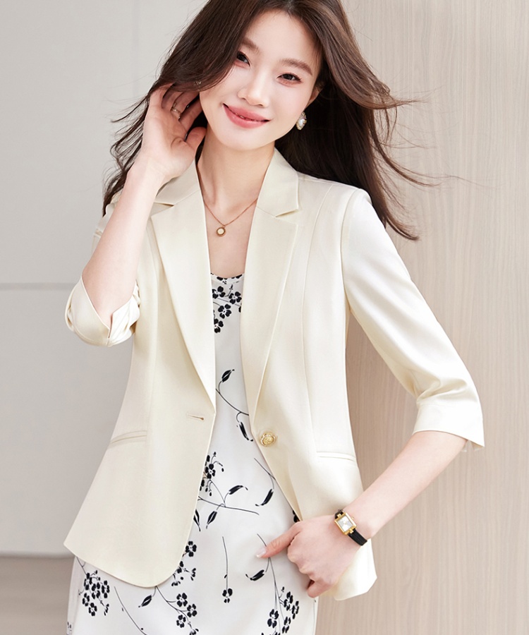 Fashion satin coat temperament summer business suit for women