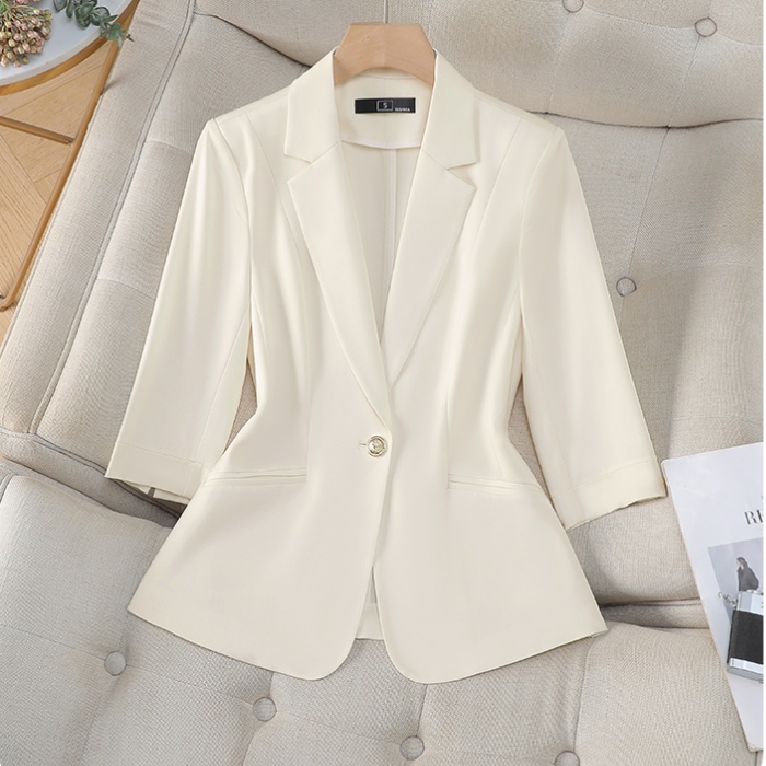 Fashion satin coat temperament summer business suit for women