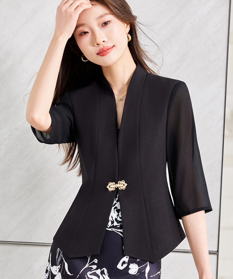 Short sleeve coat summer business suit for women