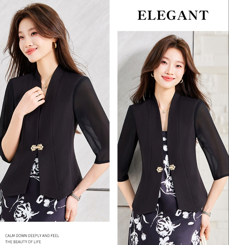 Short sleeve coat summer business suit for women