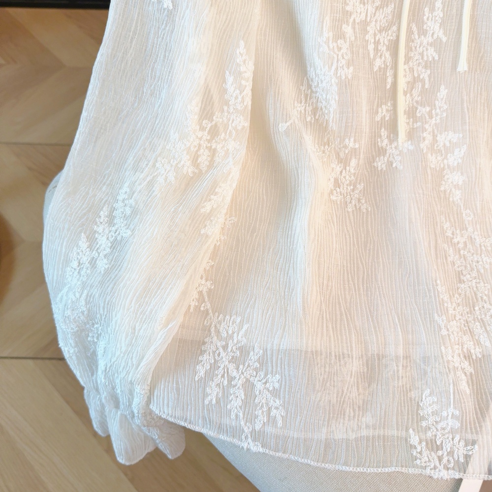 Long sleeve Western style small shirt spring chiffon shirt