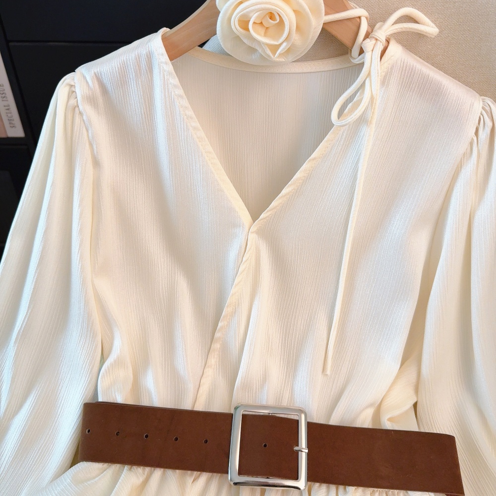 Slim colors halter shirt Western style spring belt