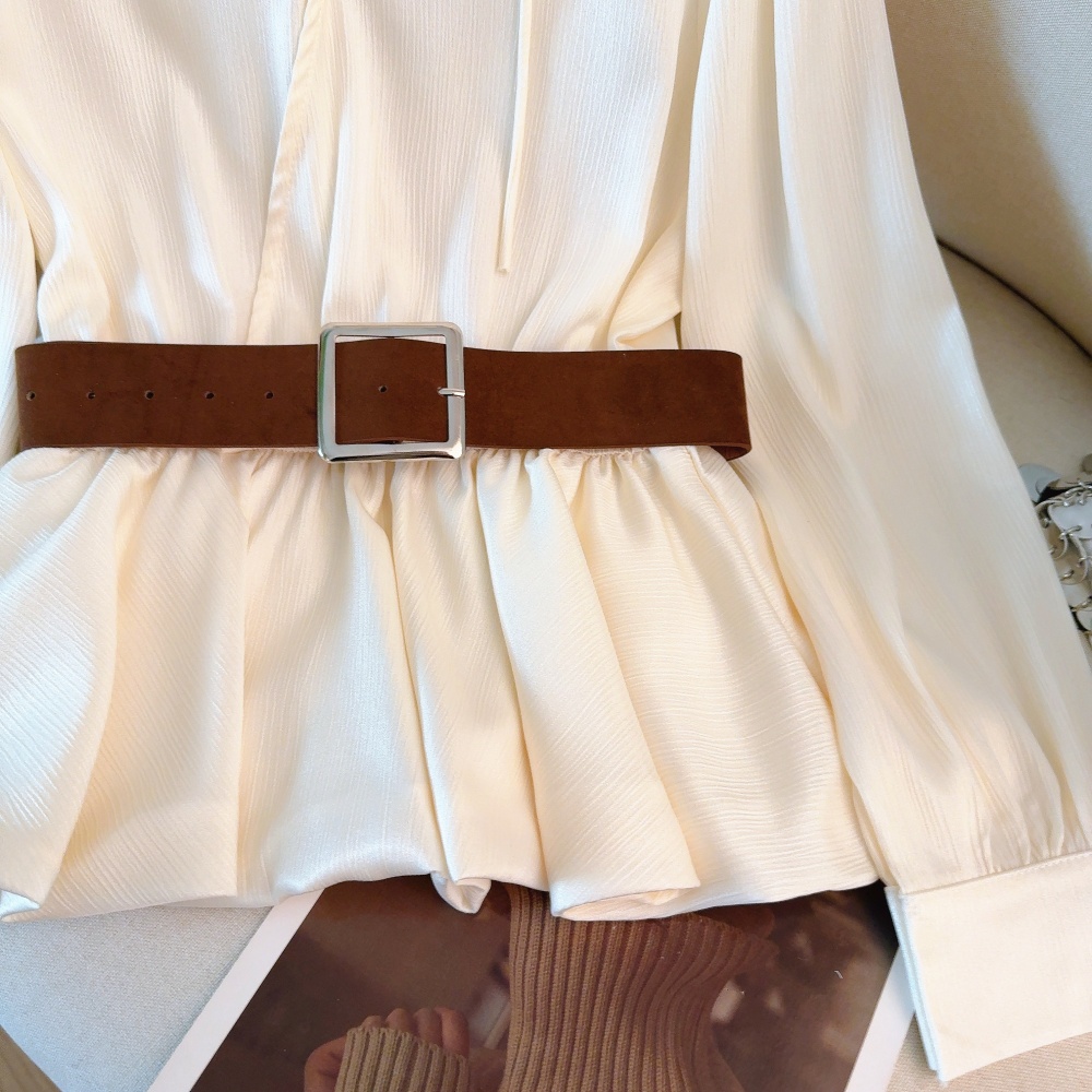 Slim colors halter shirt Western style spring belt