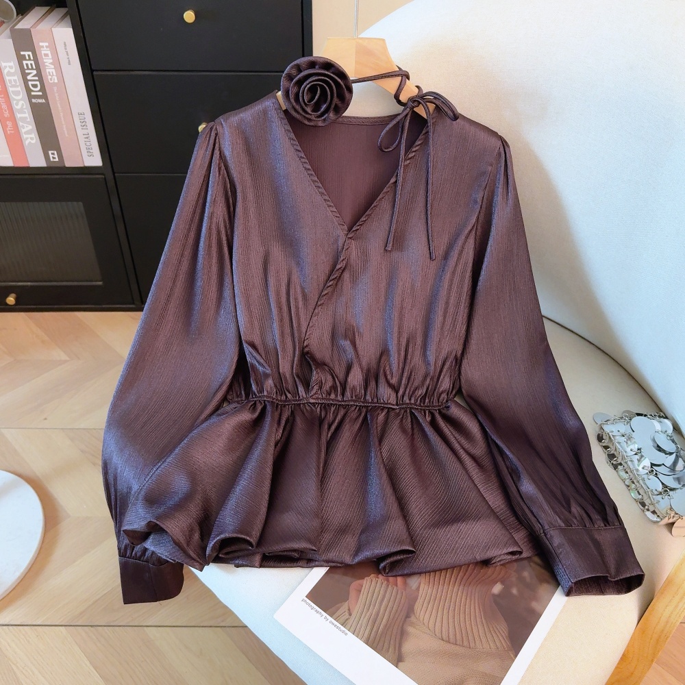 Slim colors halter shirt Western style spring belt