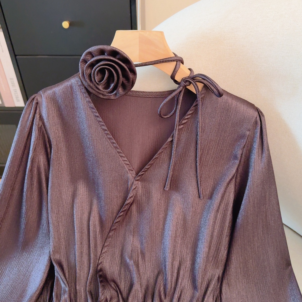 Slim colors halter shirt Western style spring belt