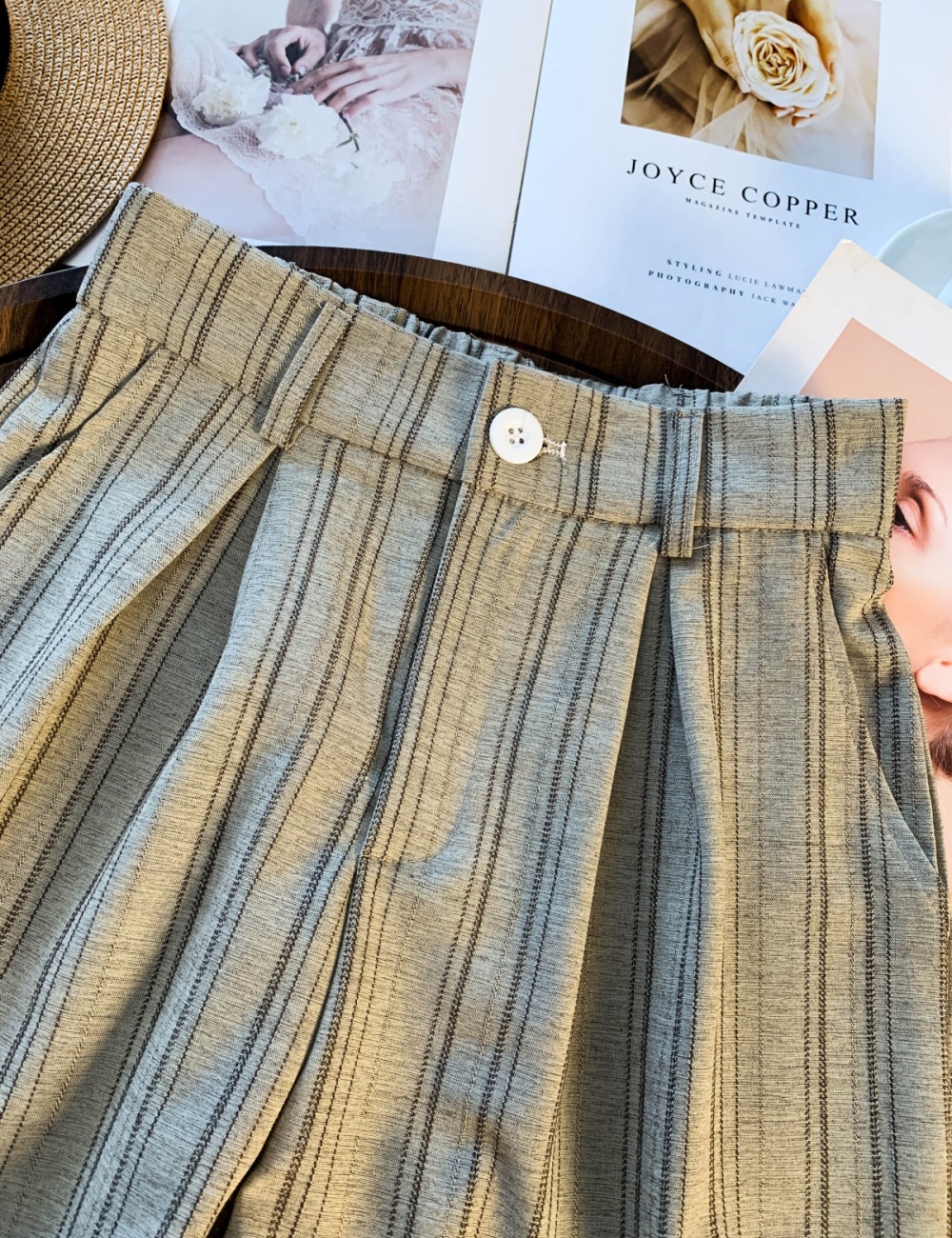 Stripe loose casual pants Korean style spring suit pants