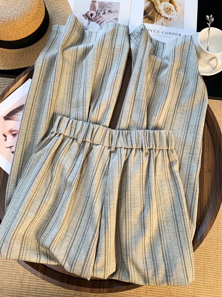 Stripe loose casual pants Korean style spring suit pants