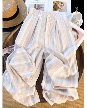 Straight stripe pants loose drape suit pants for women
