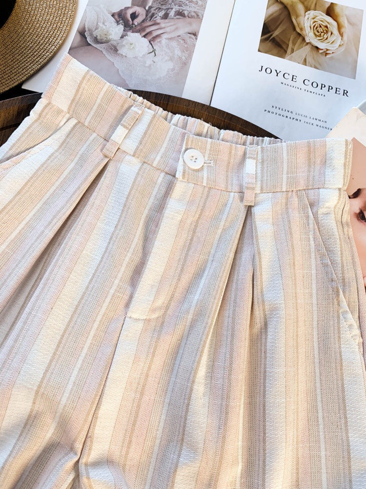 Straight stripe pants loose drape suit pants for women