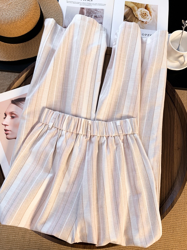 Straight stripe pants loose drape suit pants for women
