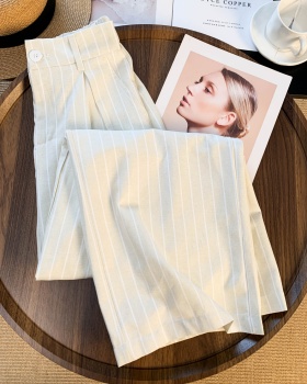 Casual stripe suit pants straight pants for women