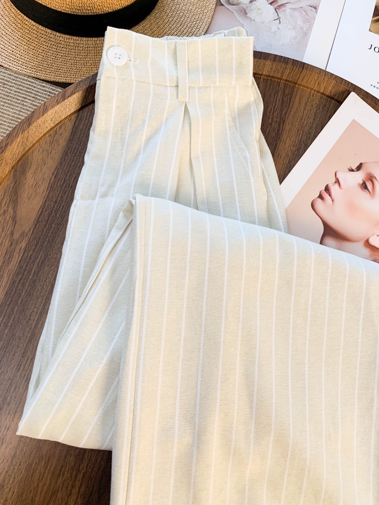 Casual stripe suit pants straight pants for women