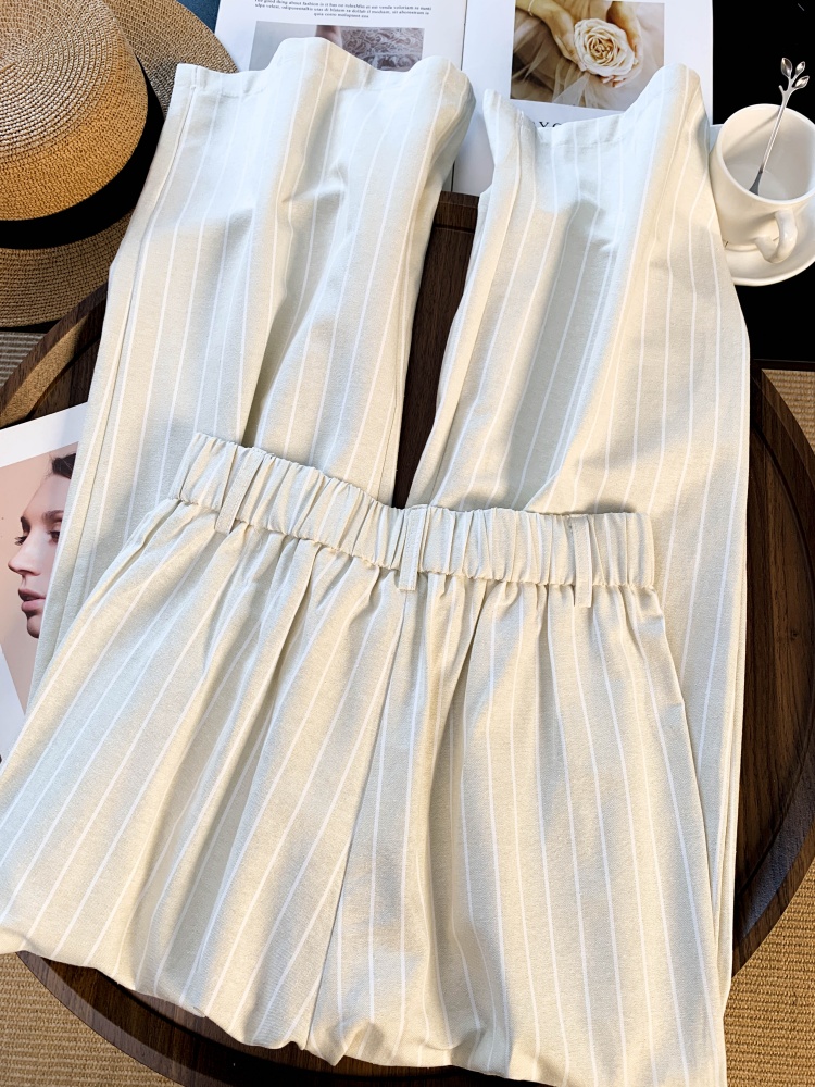 Casual stripe suit pants straight pants for women