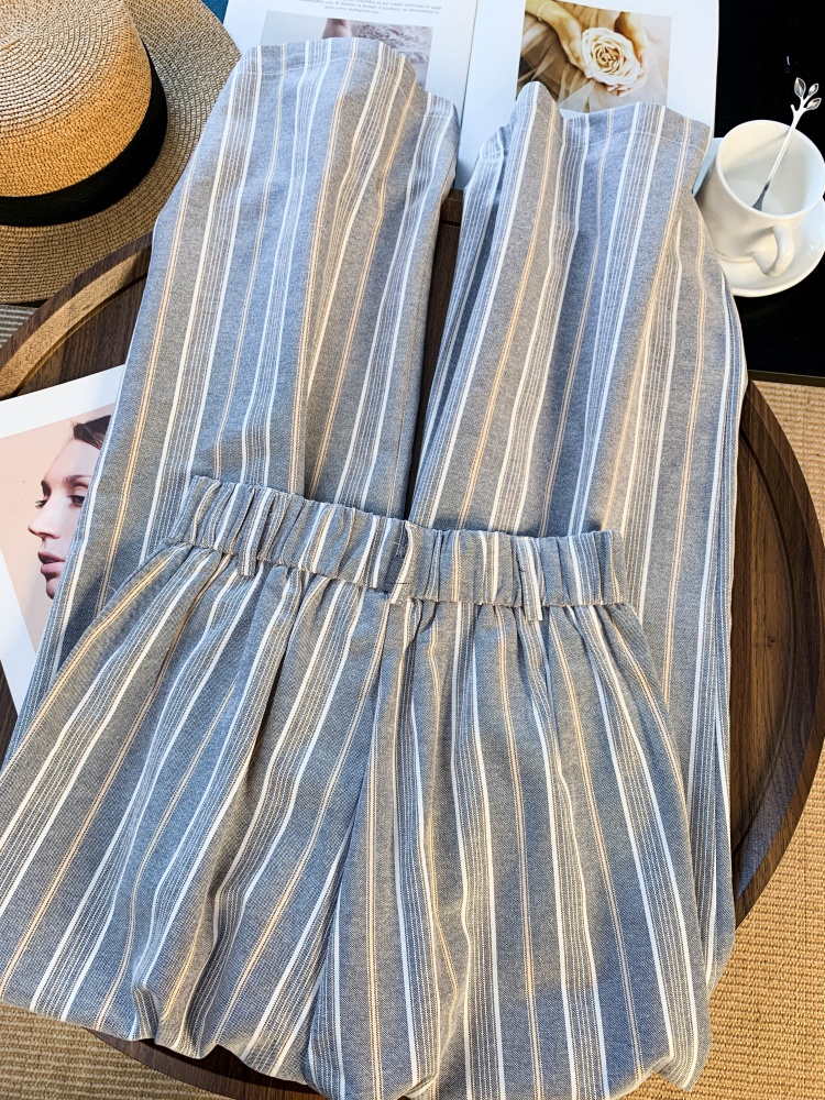 Spring gray suit pants high waist all-match pants for women