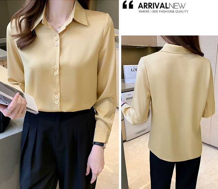 Satin spring tops niche all-match shirt for women