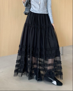 Wood ear loose gauze long skirt ballet France style skirt