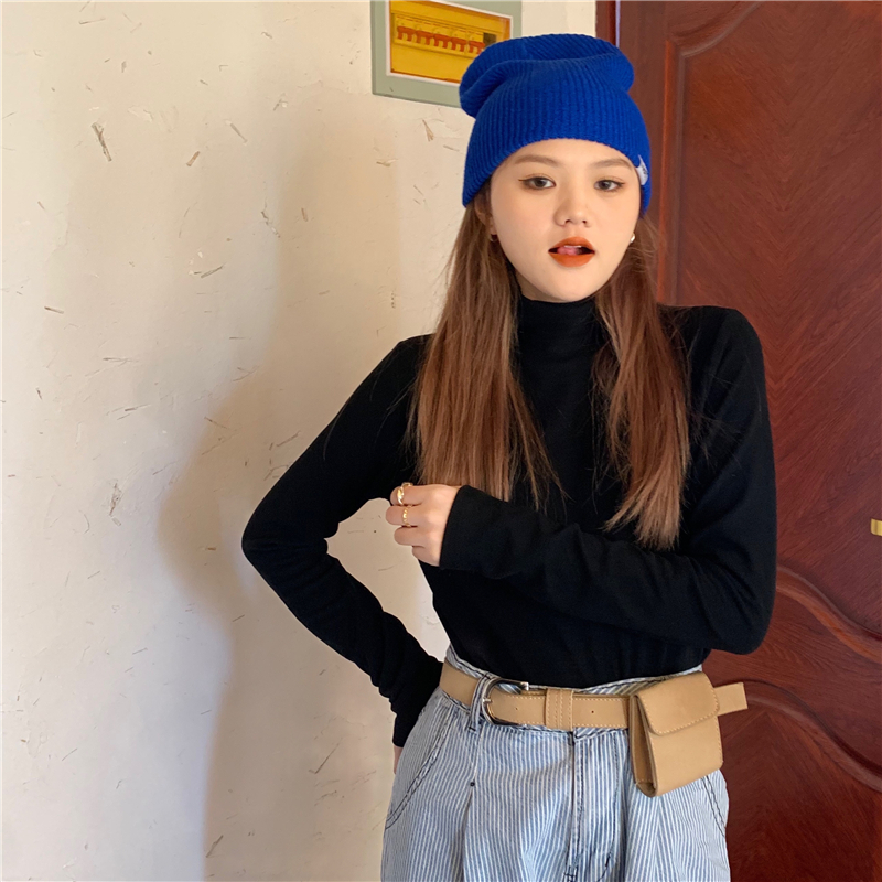 Spring winter basis pure high collar bottoming shirt