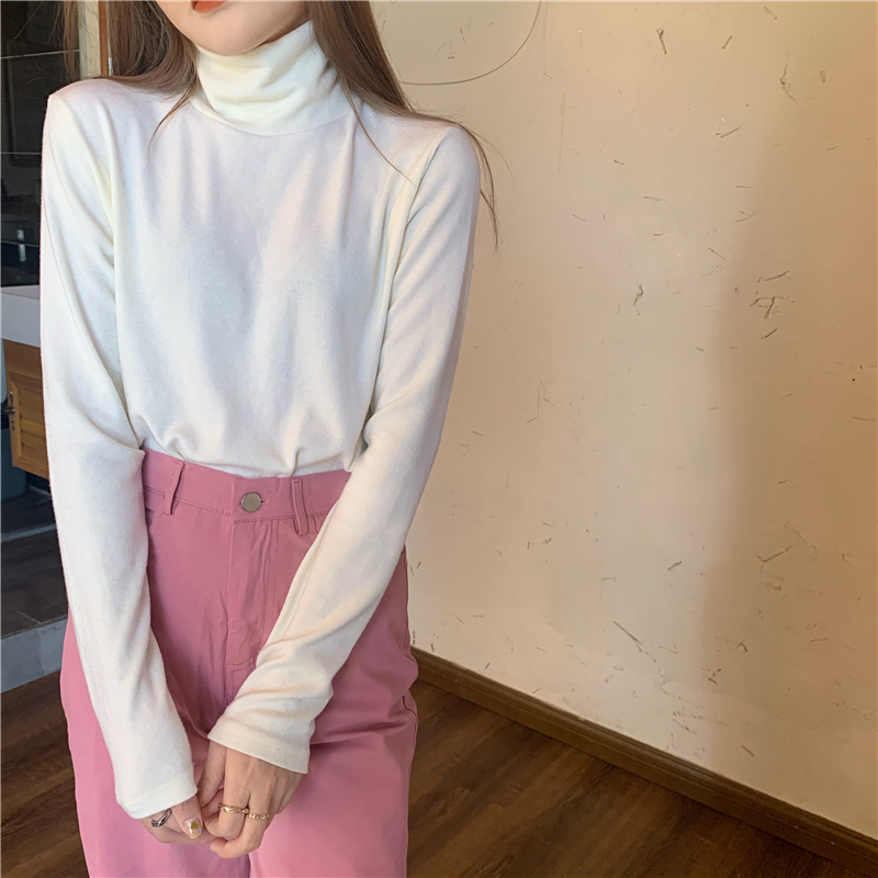 Spring winter basis pure high collar bottoming shirt