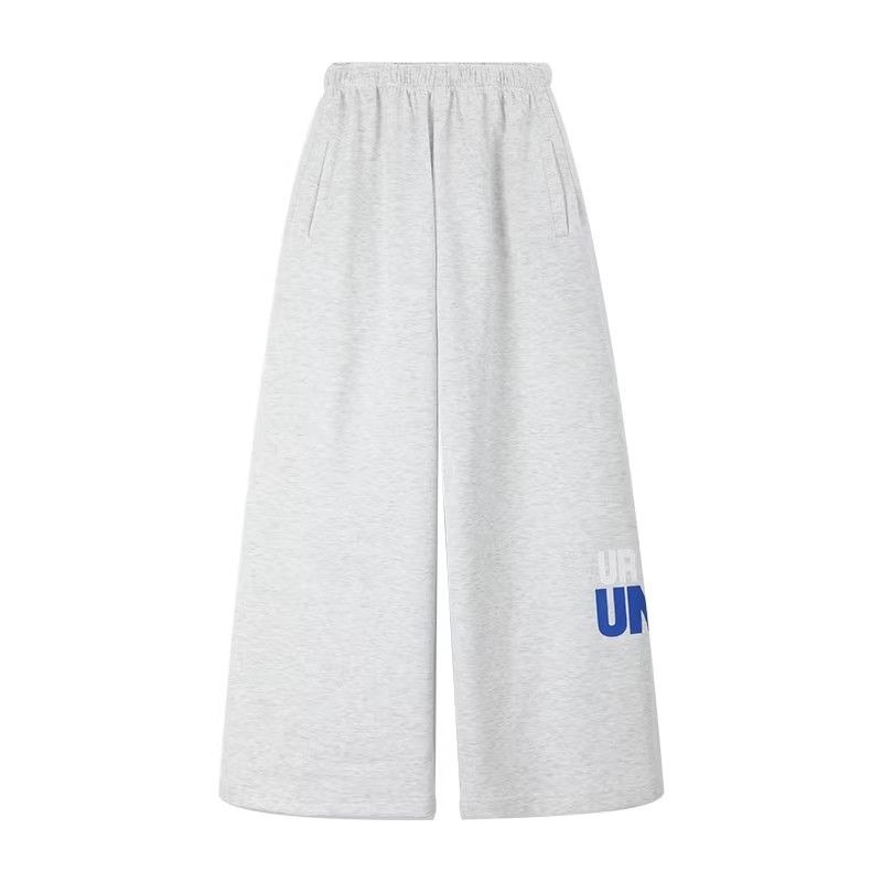 Printing long pants drawstring casual pants for women