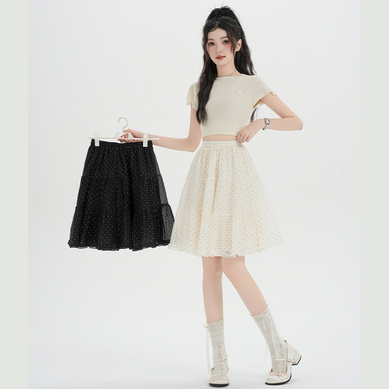 Spring and summer wood ear short skirt five tenths cake skirt
