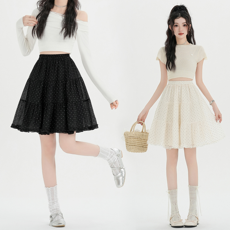 Spring and summer wood ear short skirt five tenths cake skirt