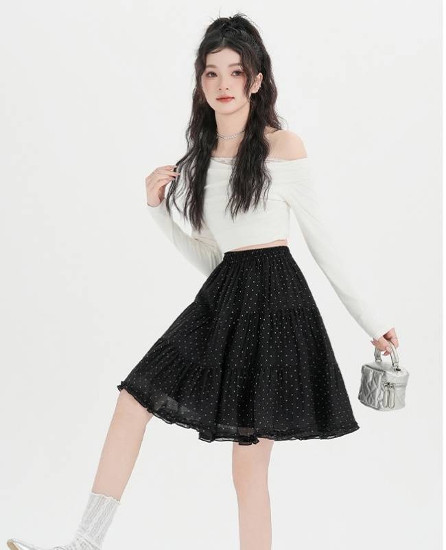 Spring and summer wood ear short skirt five tenths cake skirt