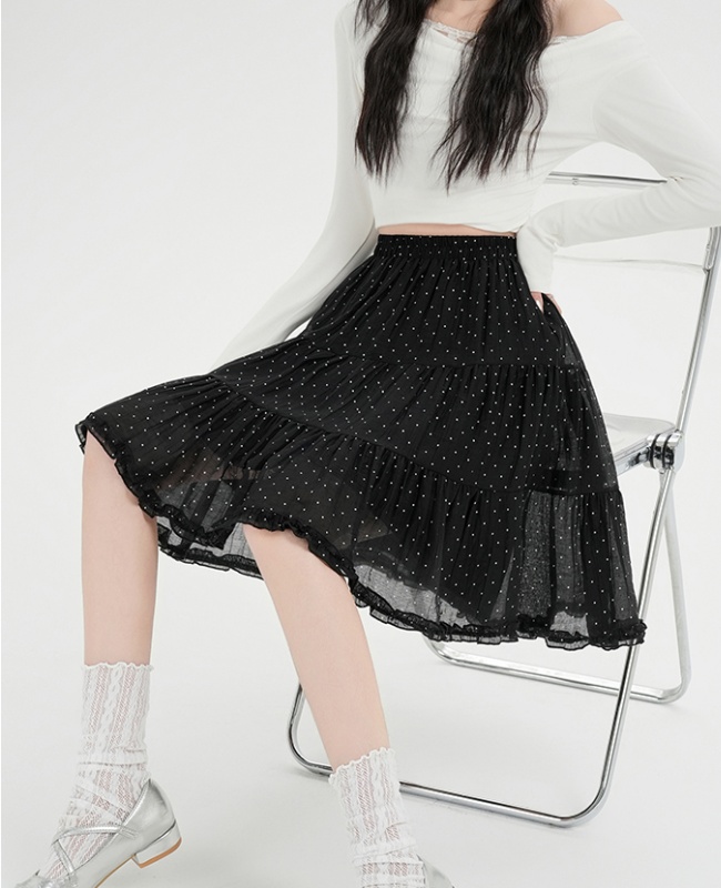 Spring and summer wood ear short skirt five tenths cake skirt