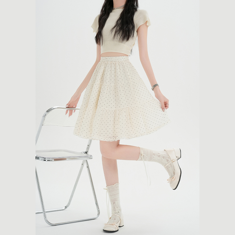 Spring and summer wood ear short skirt five tenths cake skirt