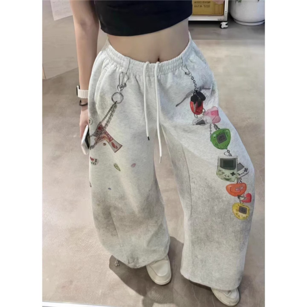 Couples flower pants Casual spring jacquard long pants