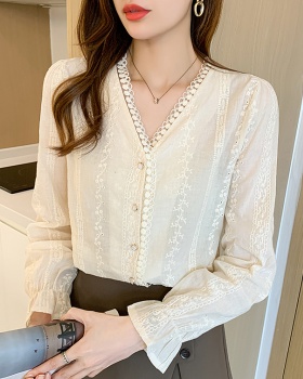 France style tender spring large yard shirt for women
