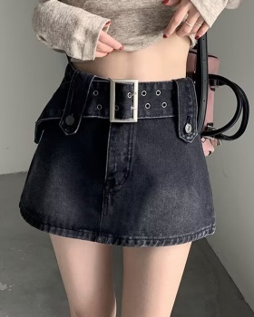 Denim short skirt package hip skirt for women