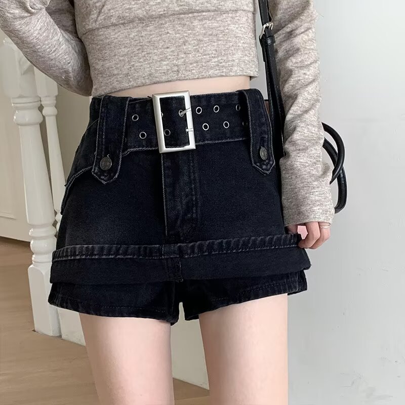 Denim short skirt package hip skirt for women