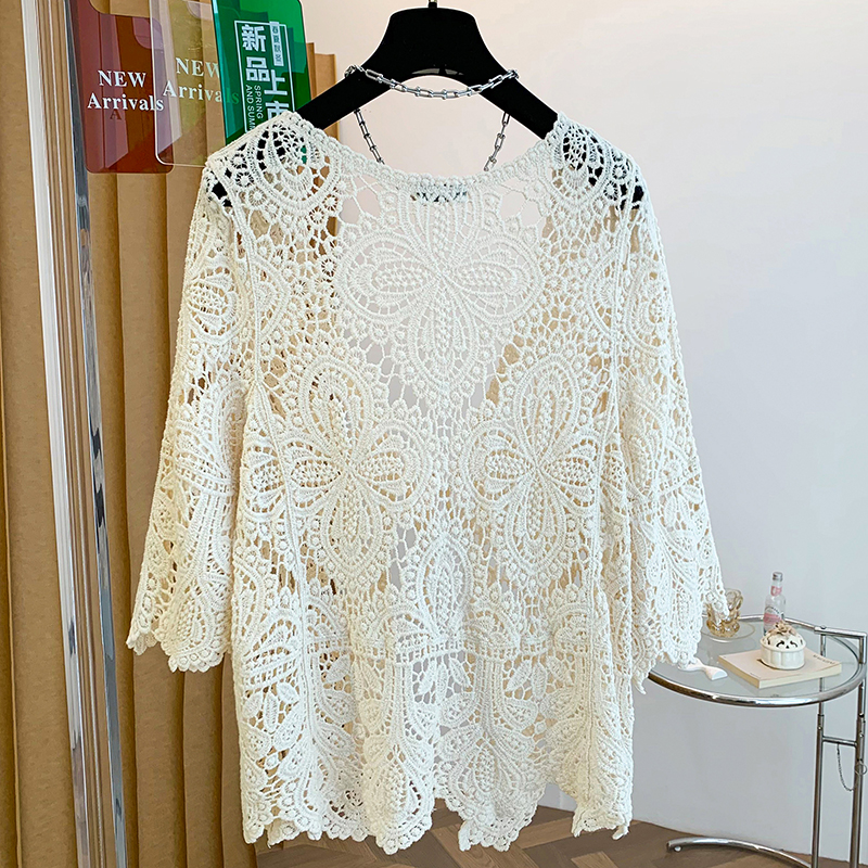 Hollow crochet cardigan spring all-match shawl